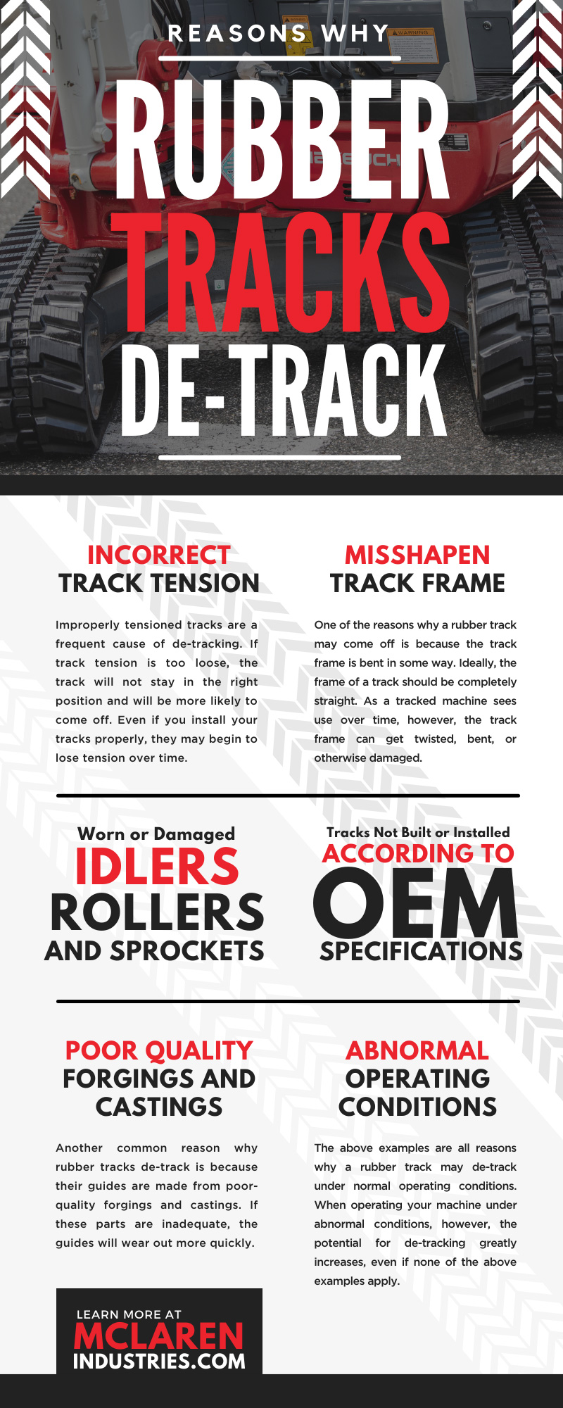 Reasons Why Rubber Tracks De-Track Inforgraphic Reasons Why Rubber Tracks De-Track Inforgraphic