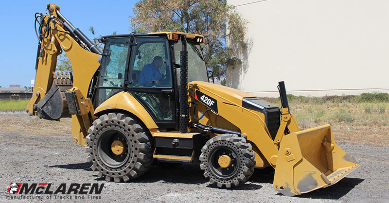 loader backhoe cat 420f with solid cushion tires by mclaren_industries loader backhoe cat 420f with solid cushion tires by mclaren_industries