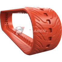 NextGenTURF turf-friendly track loader rubber tracks - non-marking orange compound NextGenTURF turf-friendly track loader rubber tracks - non-marking orange compound