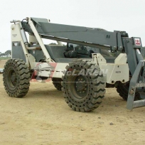 Flat Proof Tires on a Telehandler Terex TH844C United_Rentals Flat Proof Tires on a Telehandler Terex TH844C United_Rentals
